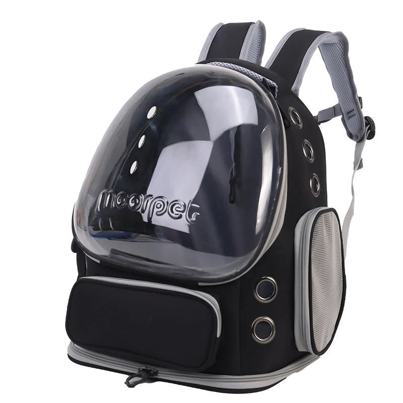 Spacious Pet Carrier with Ventilation System & Water Resistant Design(Black)