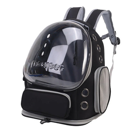 Spacious Pet Carrier with Ventilation System & Water Resistant Design(Black)