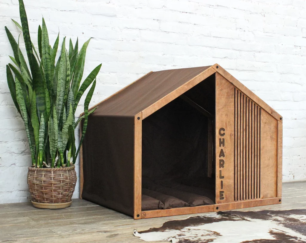 The modern indoor dog house is perfect for small, medium, large, and extra-large dog breeds. The unique design offers privacy and comfort for your furry friend while providing a stylish addition to your home décor.