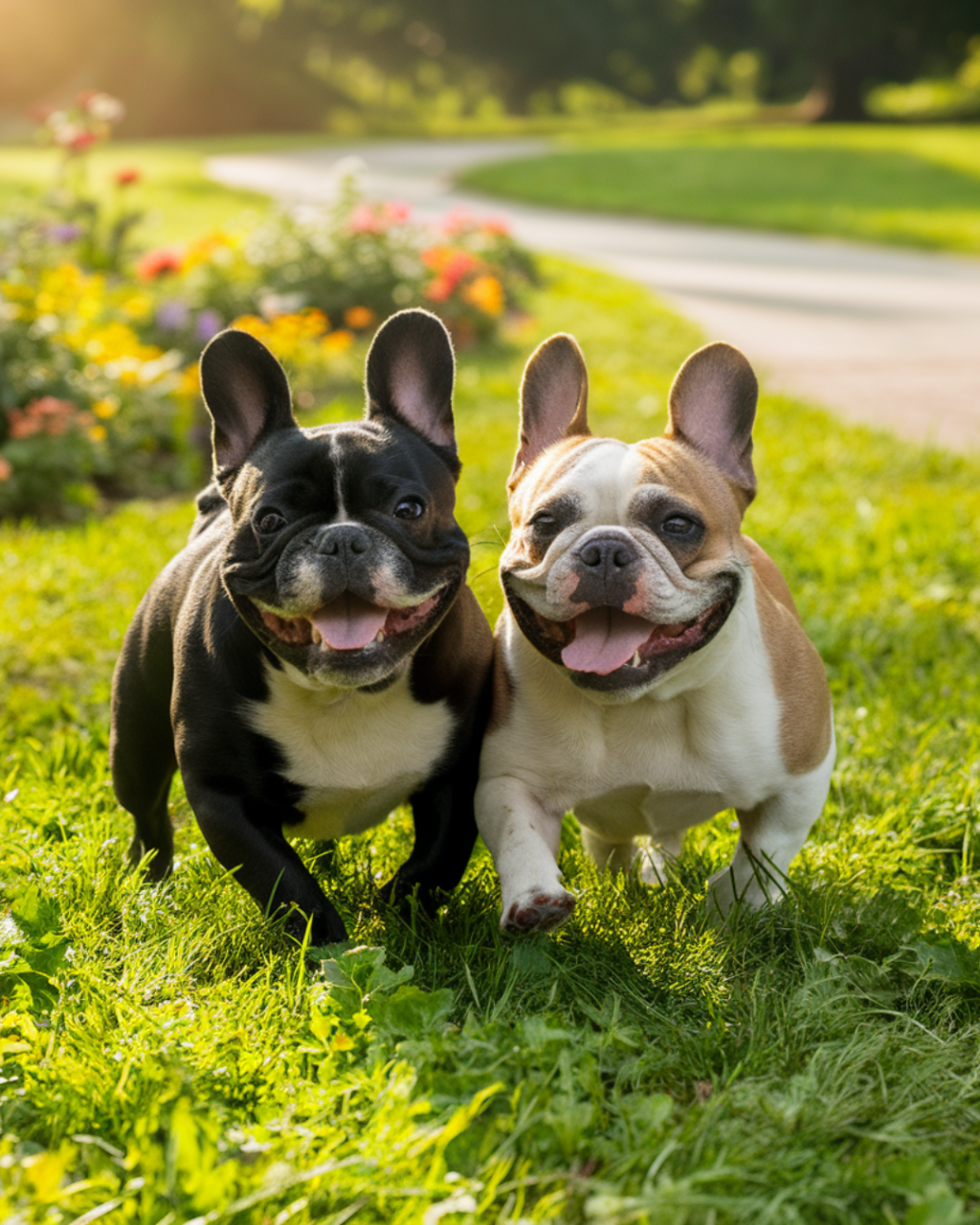 Social Butterflies 🦋 French Bulldogs are friendly with other dogs and people. Take them to the park, and watch them make friends in no time.