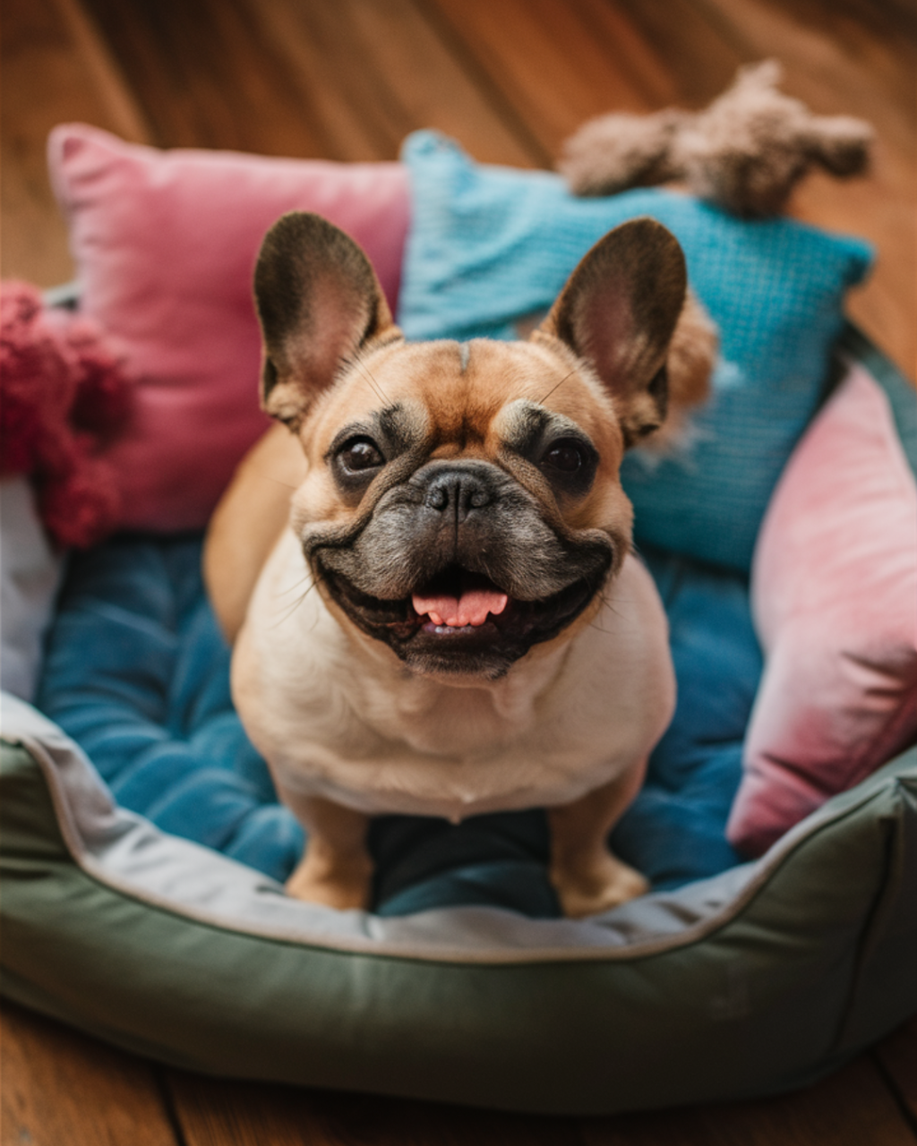 Low Maintenance Grooming 🧼 A French Bulldog's short coat is easy to care for. A quick brush now and then and the occasional bath will keep them looking fabulous.